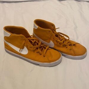 Nike Mustard and White High-Top Sneakers
